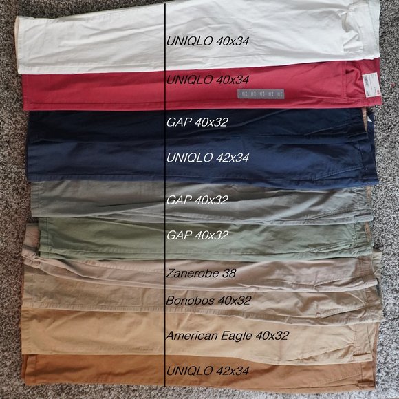 Men's Pant Lot - 10 Pairs! GAP, Bonobos, UNIQLO, Z